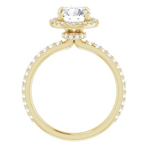 14K Yellow 7 mm Round Forever One™ Moissanite & 3/8 CTW Diamond Engagement Ring